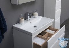 Тумба Aquanet Палермо 60 белый глянец с раковиной Moduo 60 