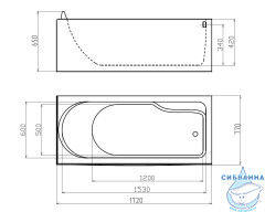 Акриовая ванна Gemy G9006-1.7 B R 172х77 с гидромассажем