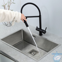 Смеситель кухни Gappo G4397-86 (черный матовый)