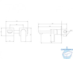 Смеситель для раковины встраиваемый Abber Weiss Insel AF8082B (черный матовый)