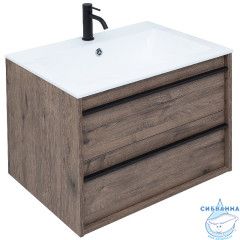 Тумба Aquanet Lino 60 253910 с раковиной Электра 60 дуб веллингтон