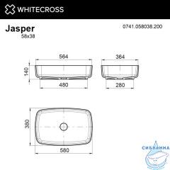 Умывальник WHITECROSS Jasper 58x38 (белый мат) иск. камень