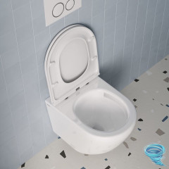 Унитаз подвесной безободковый Iddis Blanco Q BLQNDSEI25 (с сиденьем Soft Close (микролифт) )