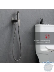 Встраиваемый смеситель Raglo R01.52.09 с гигиеническим душем (графит)