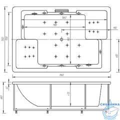 Акриловая ванна Aquatek Дорадо 190х130 с каркасом