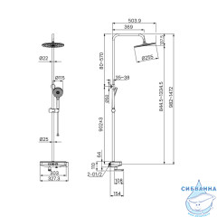 Душевая система Iddis Shelfy 260 1 режим SHEWTBTi06 (белый)