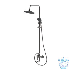 Смеситель для ванны с верхним душем, графит, Rora, Milardo, RORGM4FM06