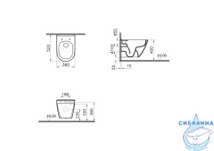 Унитаз подвесной безободковый Vitra S50 Rim-Ex (без сиденья) 7740B003-0075