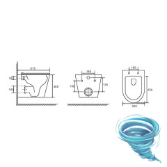 Унитаз подвесной безободковый Calypso CS53UQ-OK с сиденьем Soft Close (микролифт)