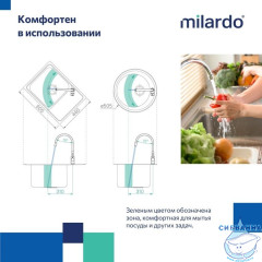 Смеситель для кухни с гибким изливом, белый матовый, Meal, Milardo, M01WT0FM05