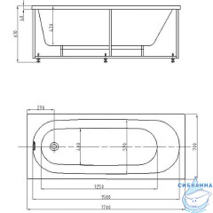 Акриловая ванна Aquatek Оберон 170х70 с каркасом