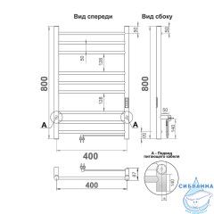 Полотенцесушитель электрический Toni Arti Loreto pulsante 9П 400x800 хром