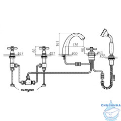 Смеситель для ванны на борт RavSlezak Морава MK176.5PZ