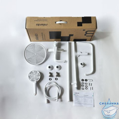 Смеситель для ванны с верхним душем, белый матовый, Dale, Milardo, DALWT3FM06