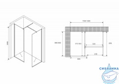 Душевое ограждение Abber Immer Offen 120x90 профиль черный, стекло прозрачное AG67129B (без поддона)