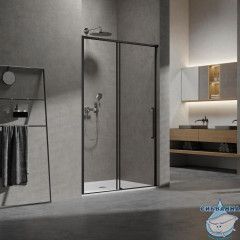 Душевое ограждение Vincea Slim 130x80 профиль черный, стекло прозрачное VSR-6SL8013CLB