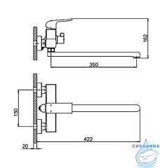 Смеситель для ванны Gappo G2250 с аксессуарами (черный матовый)