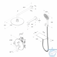 Комплект смесителей Milardo Rora ROR0003M70 (черный матовый)