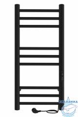 Полотенцесушитель электрический Indigo Line Trinity П9 (с таймером) 30х70 черный муар (с возможностью скрытого подключения, подключение R/L)