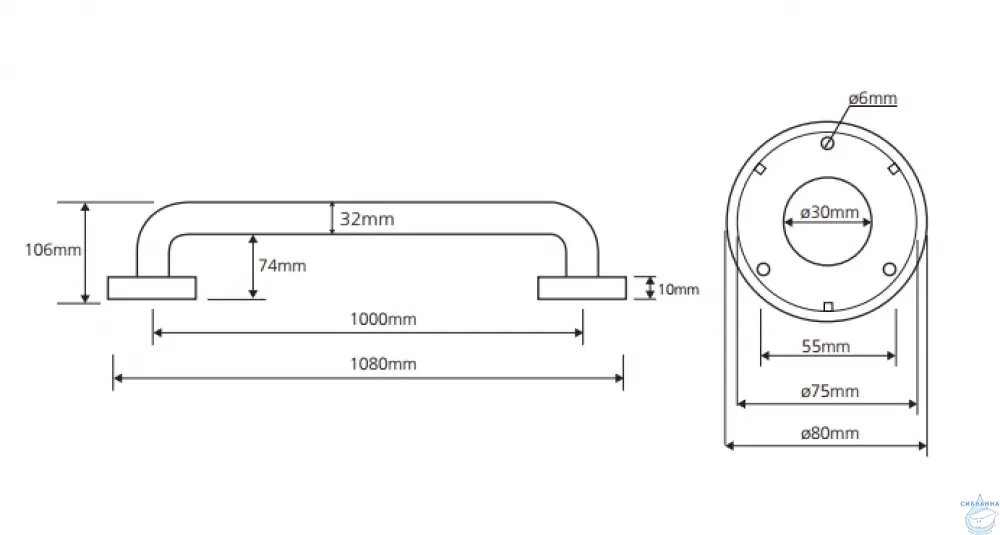 Поручень Bemeta Help 301101001