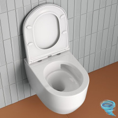Унитаз подвесной безободковый со смывом торнадо Iddis Aiger AIGRDSEi25 с сиденьем Soft Close (микролифт)