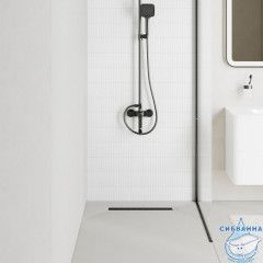 Лоток душевой, сифон 360, комбинированный затвор, перфор. решетка, 500мм, графит, IDDIS, 975B5GM20DZ