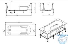 Акриловая ванна Roca Genova 160x70 с каркасом
