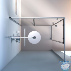 Душевое ограждение AM.PM X-Joy 100х80 W94G-403-10080-MТ профиль хром, стекло прозрачное (без поддона)