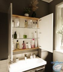 Зеркальный шкаф 1Marka Gaula 60 2д.Black