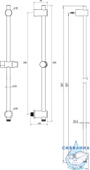 Штанга душевая 60 см Ravak 975.00, X07P342