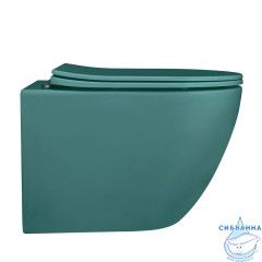 Унитаз подвесной безободковый Abber Bequem AC1101MBG сиденьем Soft Close (микролифт) (зеленый матовый)