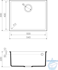 Кухонная мойка Omoikiri Bosen 54-U-BL Tetogranit черный 4993161