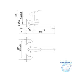 Смеситель для ванны, Simp, Milardo, SIMSB02M02