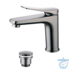  Смеситель для раковины Lemark Bronx LM3706GM (с донным клапаном) (графит)