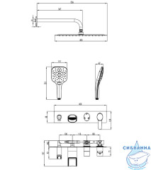 Душевая система Lemark Atlantiss 400 1 режим LM3225C  (хром)