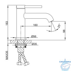 Смеситель для раковины Gappo G1006-6 (без донного клапана) (черный матовый)