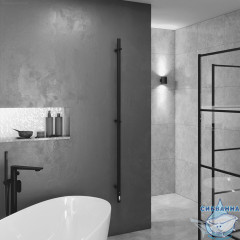 Полотенцесушитель электрический Terminus Uno 3х160 квадратная (с возможностью скрытого подключения) (черный матовый)