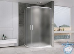 Душевое ограждение ABBER Schwarzer Diamant AG01129M 120x90 профиль хром, стекло  матовое (без поддона)