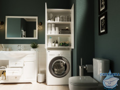 Шкаф под стиральную машину 1Marka Wall Classic белый глянцевый