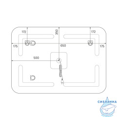 Зеркало Calipso Lucia 55 с часами LED подсветкой ЗЛП109