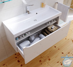 Тумба Aqwella 5 Stars Verona 100 белый глянец с раковиной Infinity 100