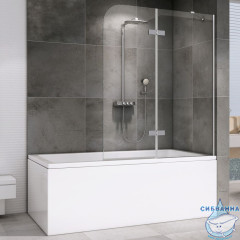 Шторка для ванны Abber Ewiges Wasser AG51120 120x140 профиль хром, стекло прозрачное