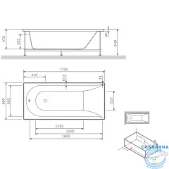 Фронтальная панель для ванны 180х80 см AM.PM Spirit W72A-180-080W-P2