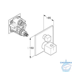 Встраиваемый смеситель для душа Kludi Decus 54885N075 (брашированное золото)