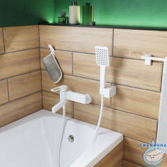 Смеситель для ванны Iddis Slide SLIWT00i02 с душевым гарнитуром (белый)