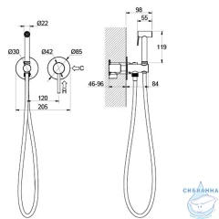 Смеситель с гигиеническим душем Aquatek Европа AQ1319MB (черный матовый)