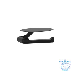 Бумагодержатель с овальной полкой, нержавеющая сталь, NOА, черный матовый, IDDIS,NOABL00i43