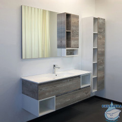 Тумба Comforty Турин 120 дуб бежевый/белый с раковиной Comforty 120 00-00013939