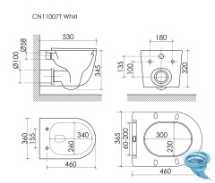 Унитаз подвесной безободковый Ceramicanova Whirl CN11007T с сиденьем быстросъемным Soft Close (микролифт)