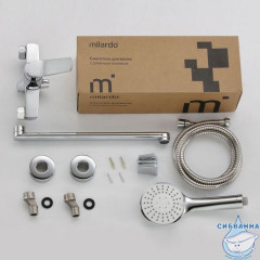 Смеситель для ванны с длинным изливом, глянцевый хром, Enjoy, Milardo, ENJSB00M10